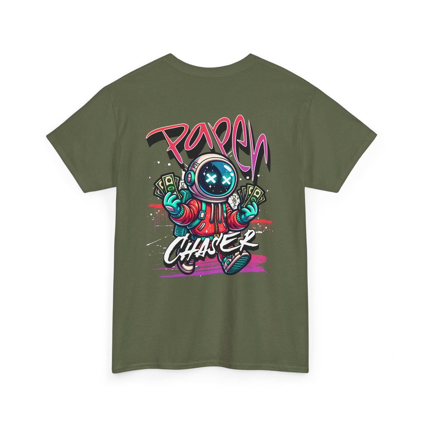 Paper Chaser Tee — Retro Gamer Astronaut Streetwear T‑Shirt
