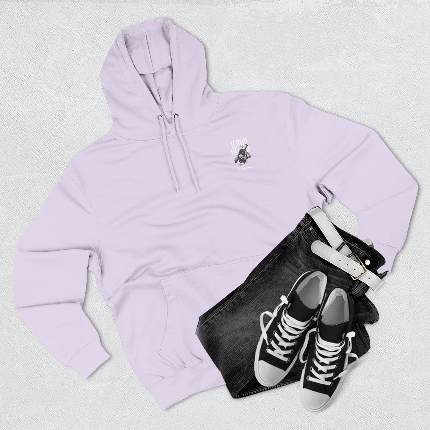 Angel Statue Graphic Hoodie — 'Sanctified, Saved' Vintage Art Streetwear