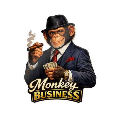Monkey Business Die-Cut Sticker