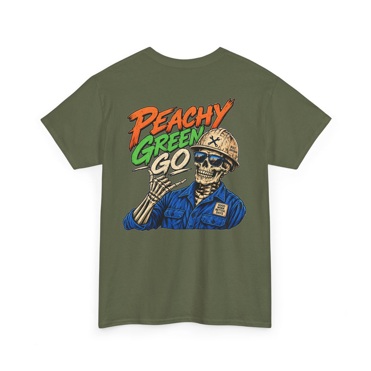 'Peachy Green Go' Skeleton Tee