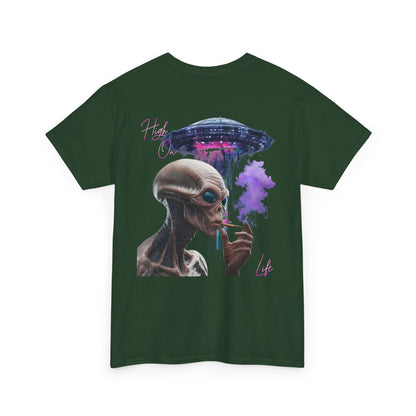 Alien Vibes T-Shirt — Retro UFO Smoking Graphic Tee