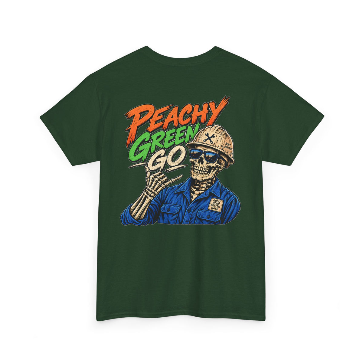 'Peachy Green Go' Skeleton Tee