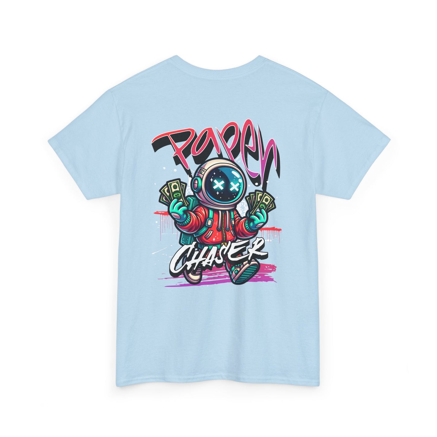 Paper Chaser Tee — Retro Gamer Astronaut Streetwear T‑Shirt