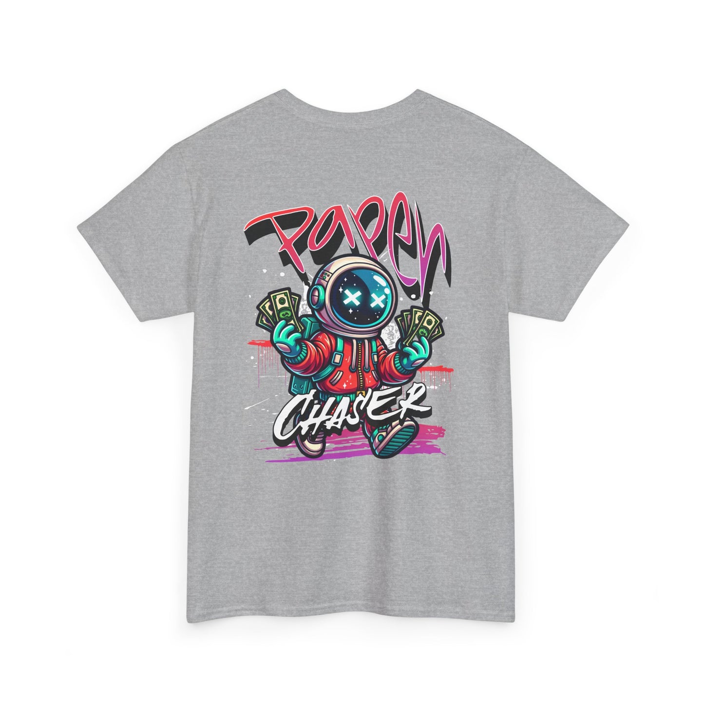 Paper Chaser Tee — Retro Gamer Astronaut Streetwear T‑Shirt