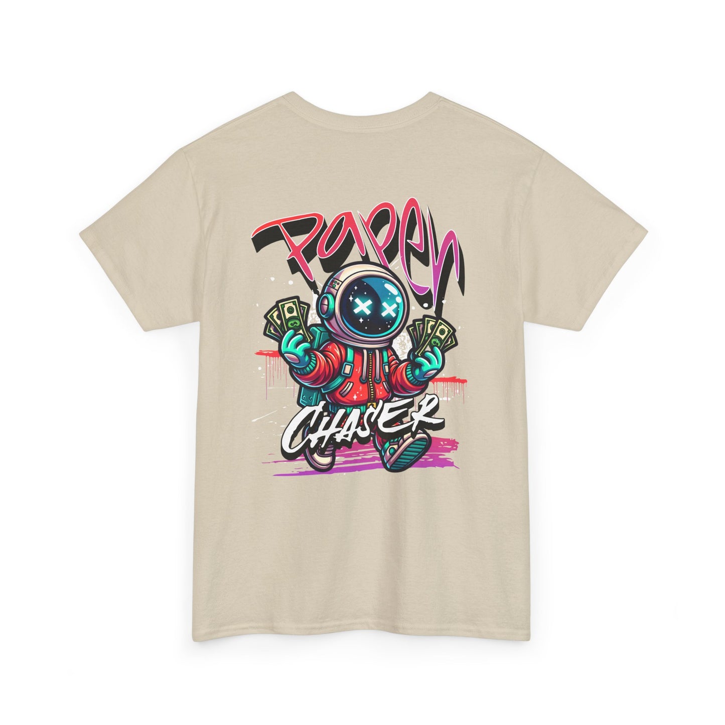 Paper Chaser Tee — Retro Gamer Astronaut Streetwear T‑Shirt