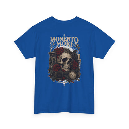 Momento Mori Skull Tee — Gothic Skull, Roses & Hourglass Graphic T-Shirt
