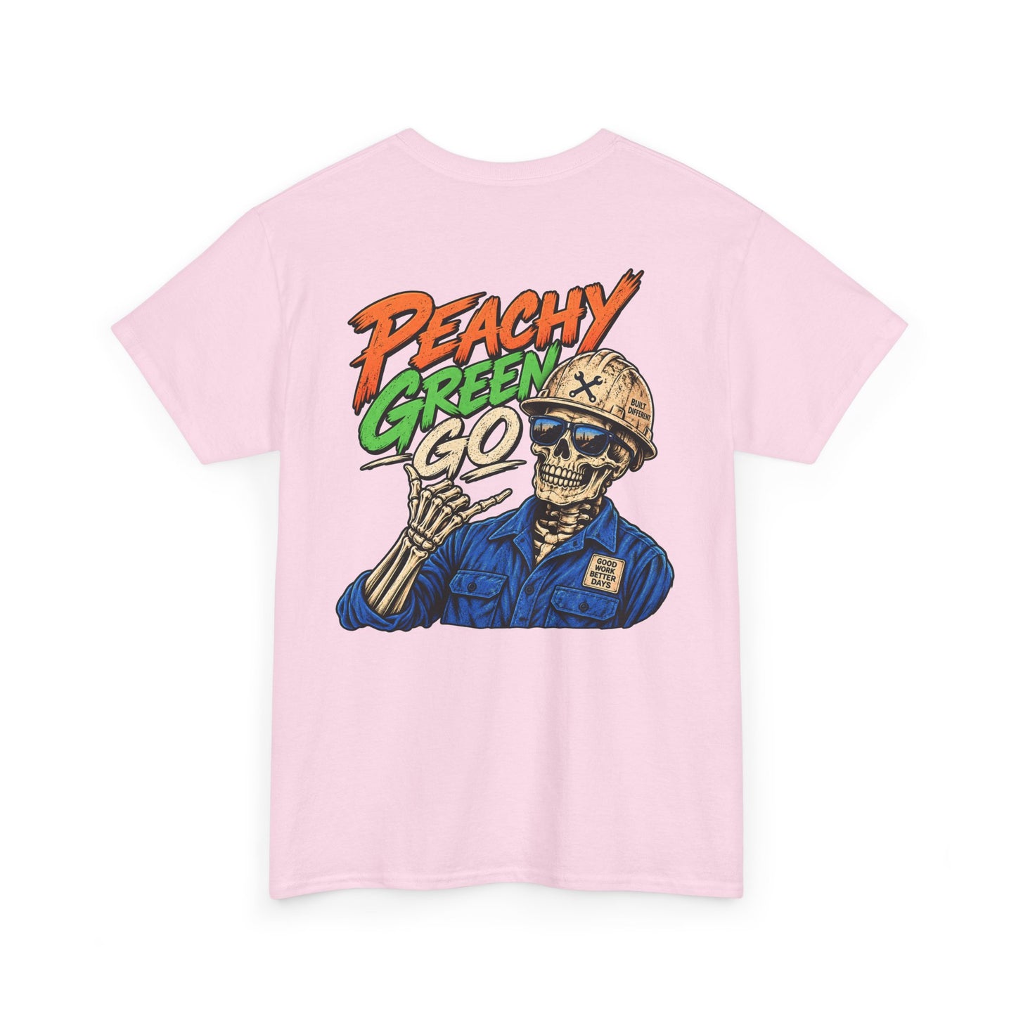 'Peachy Green Go' Skeleton Tee