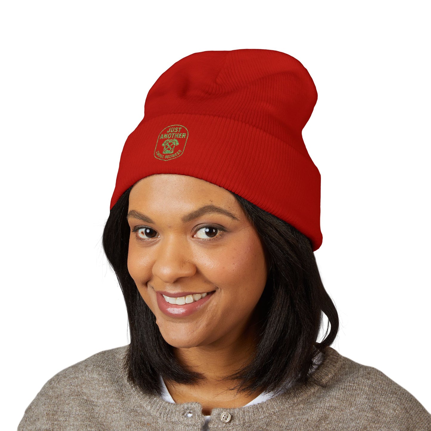 Embroidered Cuffed Beanie — Just Another Small Business