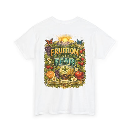 Fruition Over Fear T‑Shirt – Garden Harvest, Sun & Fruit Graphic Tee
