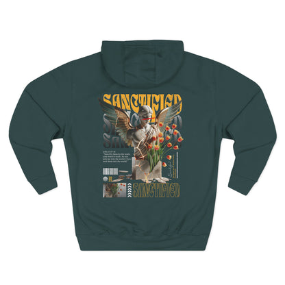 Angel Statue Graphic Hoodie — 'Sanctified, Saved' Vintage Art Streetwear