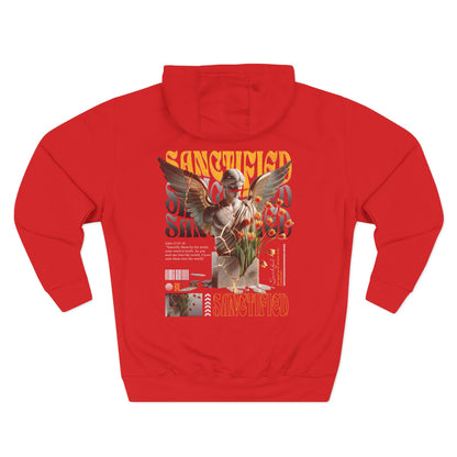Angel Statue Graphic Hoodie — 'Sanctified, Saved' Vintage Art Streetwear