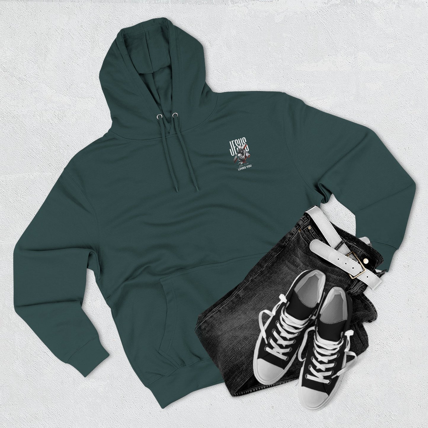 Angel Statue Graphic Hoodie — 'Sanctified, Saved' Vintage Art Streetwear