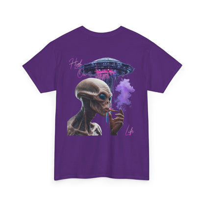 Alien Vibes T-Shirt — Retro UFO Smoking Graphic Tee