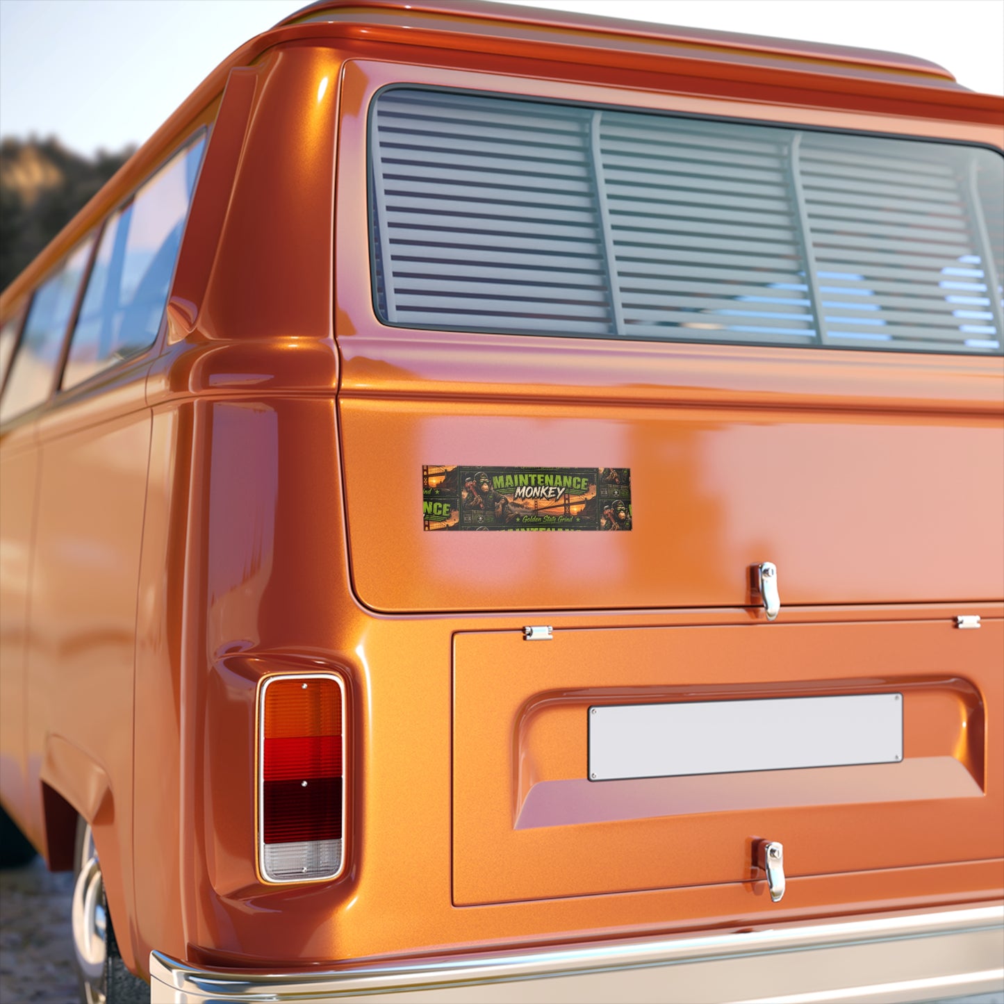 Maintenance Monkey Bumper Sticker — Golden State Grind Automotive Decal