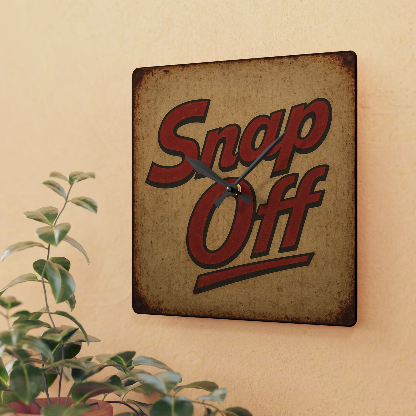 Retro 'Snap Off' Acrylic Square Wall Clock