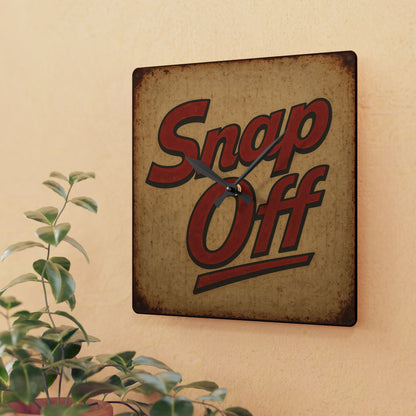 Retro 'Snap Off' Acrylic Square Wall Clock