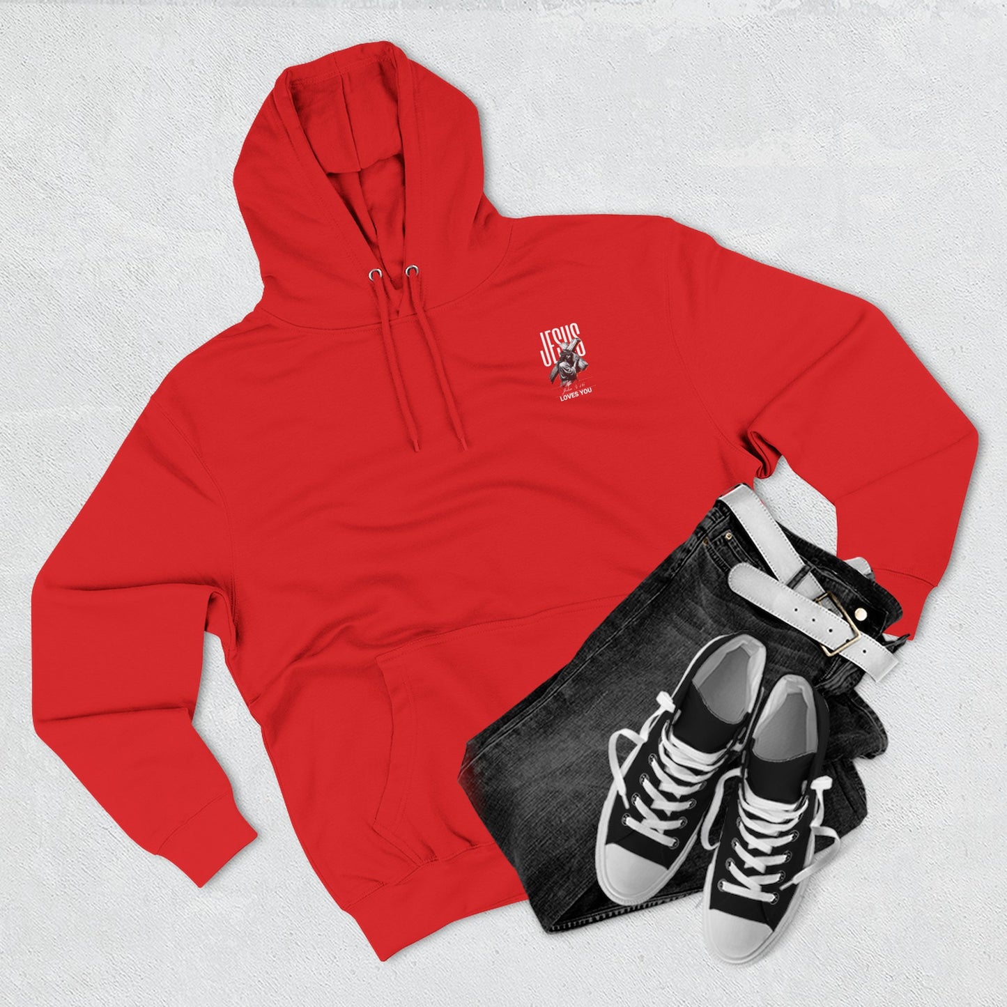 Angel Statue Graphic Hoodie — 'Sanctified, Saved' Vintage Art Streetwear