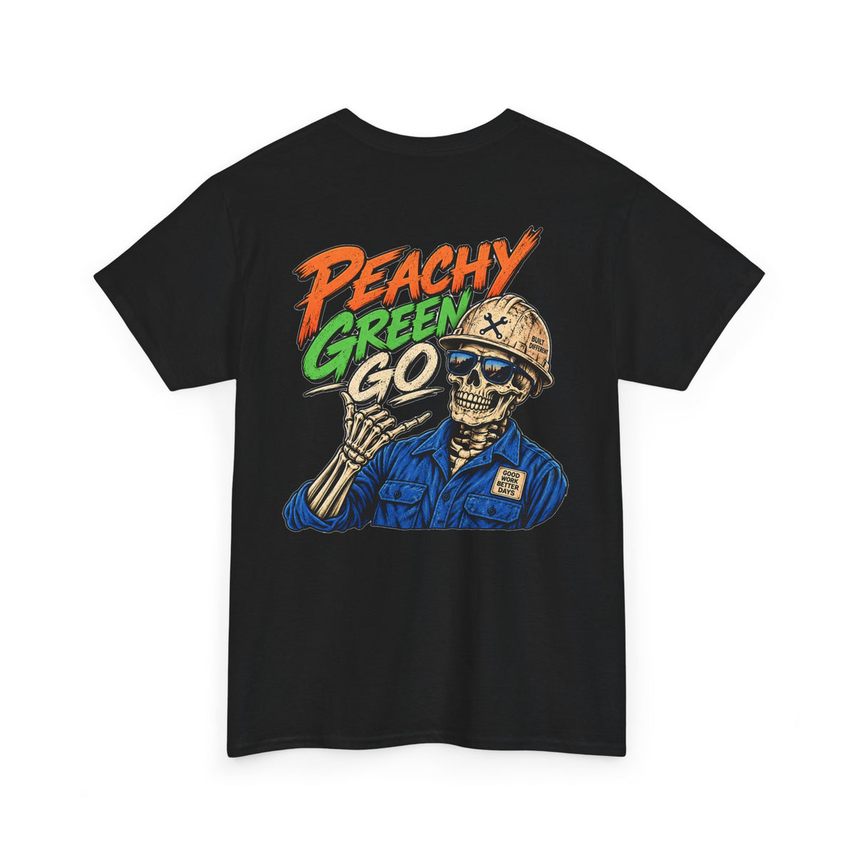 'Peachy Green Go' Skeleton Tee