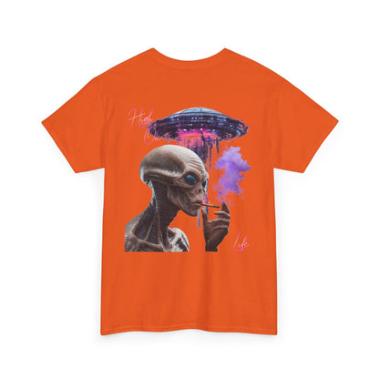 Alien Vibes T-Shirt — Retro UFO Smoking Graphic Tee